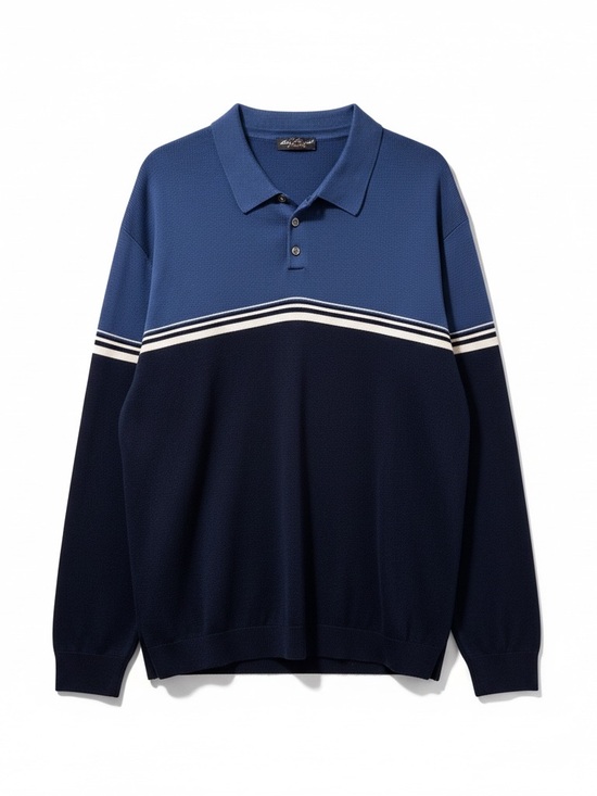 Eddie Bauer Other - Eddie Bauer Two-Tone Blue & Navy Long-Sleeve Polo‎